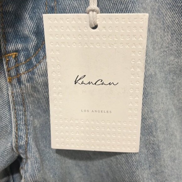 Kancan tapered light wash denim jeans with sparkle belt NWT - Picture 3 of 12